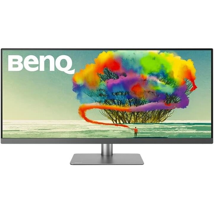 BenQ PD3420Q Monitor de diseñador AQCOLOR Technology, 34 inch, 21:9 Ultrawide, WQHD 1440P, P3 Wide Color, USB-C 65W