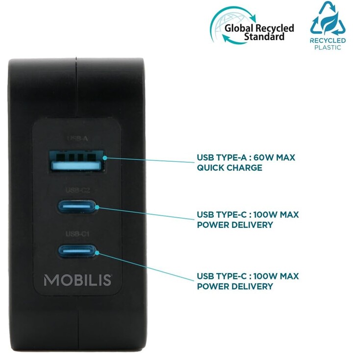 cargador de pared -100w - 1 usb-a usb-c