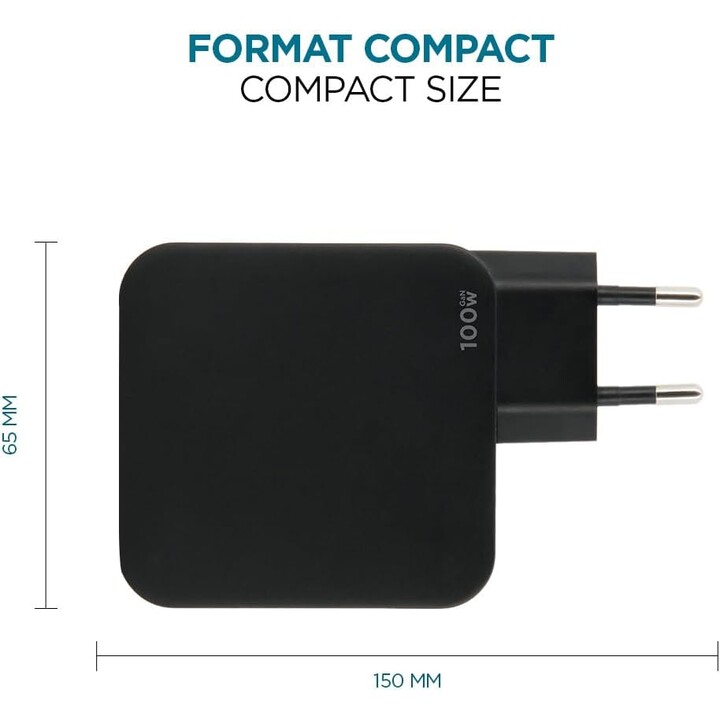 Caricatore da muro -100w - 1 usb-a usb-c