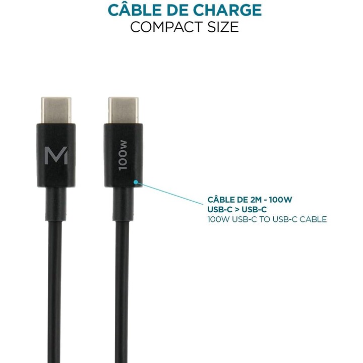 cargador de pared -100w - 1 usb-a usb-c