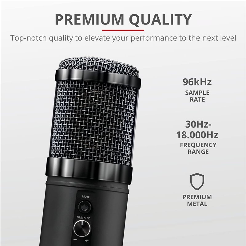 Trust GXT 256 Exxo Microphone de PC Noir