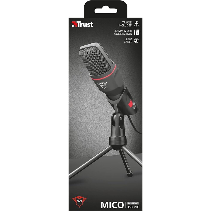 Trust GXT 212 Preto, Vermelho Microfone para PC