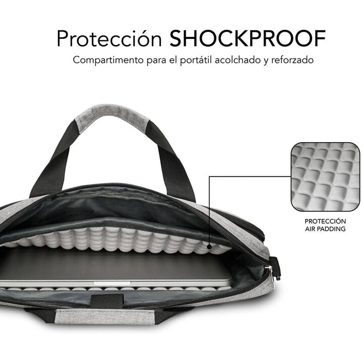 Borsa per laptop con imbottitura d'aria Subblim per laptop fino a 15,6 '/ tracolla per trolley / grigia