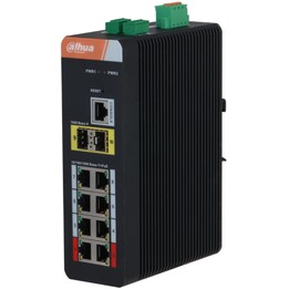 Switch industriel Dahua L2 administrable Poe 2.0 chien de garde 8 ports + 2 Gigabit Sfp