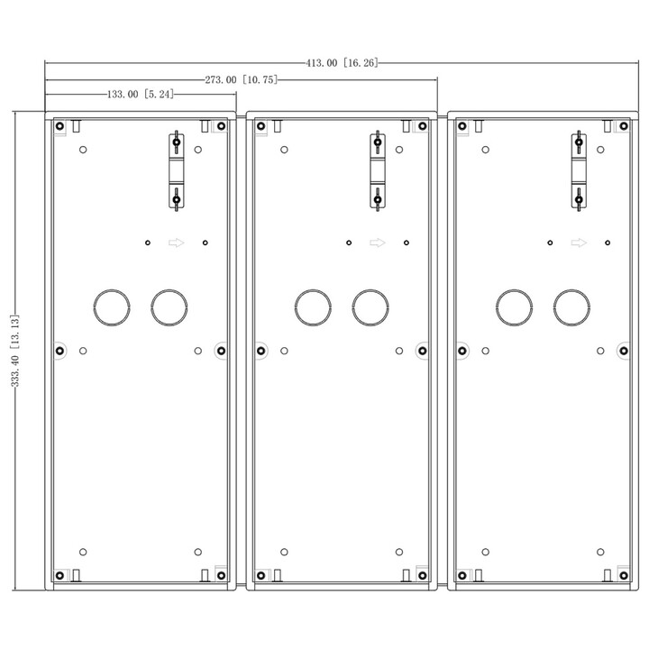 Dahua Caja De Montaje Para Videoportero Exterior Modular Serie Vto4202f 133 X 333.40 X 68mm