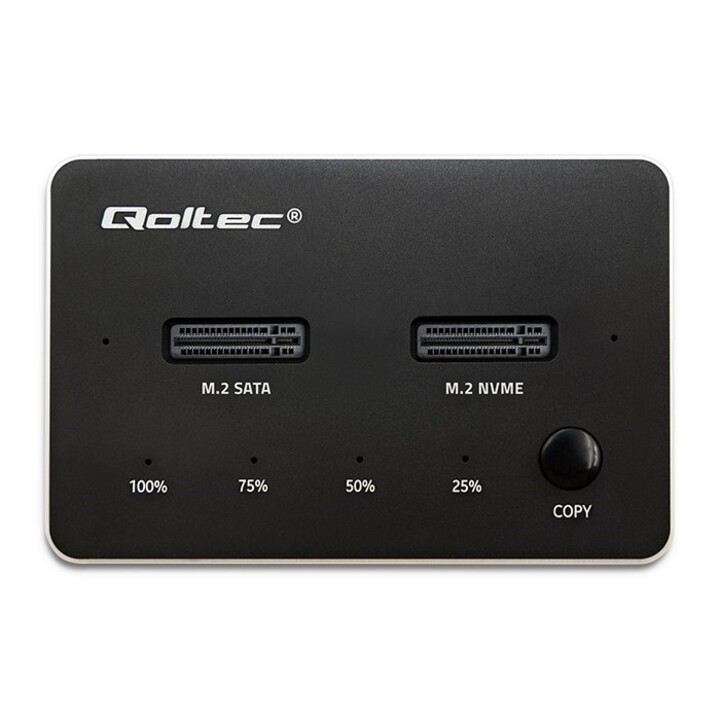 Qoltec 52274 Estación de acoplamiento para unidad SSD M.2 | NVMe | SATA | USB-C | DOBLE 2 x 2TB