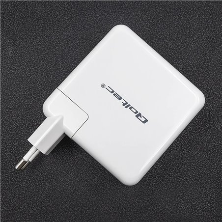 Qoltec 96W Cargador de pared RÁPIDO | 5-20V | 3- 4.7A | USB C PD | Blanco