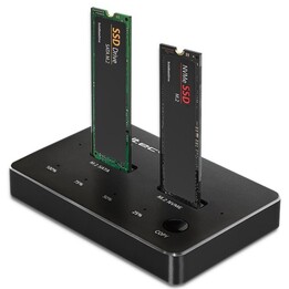 Docking station SSD Qoltec 52274 M.2 | NVMe | SATA | USB-C | DOPPIO 2x2TB
