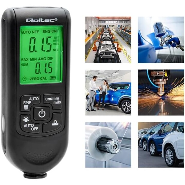 Qoltec Coating Thickness Gauge with LCD | 0-2000 UM
