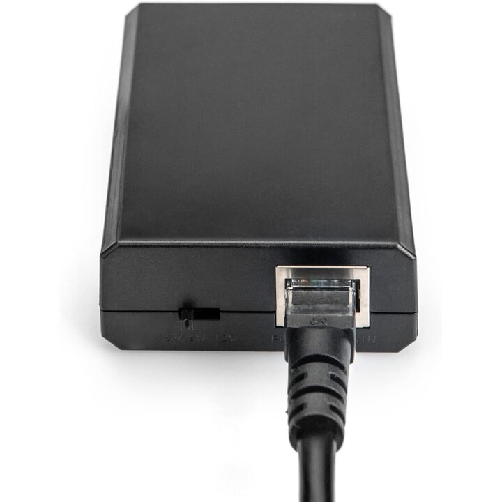 DIGITUS PoE+ Splitter - IEEE802.3at - Gigabit Ethernet - tension de sortie 5, 9, 12 V - Prise CC 3,5 mm