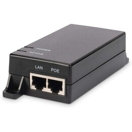 DIGITUS PoE injector - IEEE802.3af - Gigabit Ethernet - 15.4 W - max. 48 V - fuente de alimentación Pin 4/5(+) y 7/8(-)