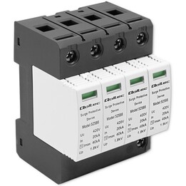 Qoltec Pararrayos protector contra sobretensiones de CA | 4P | 420V | T2 | C