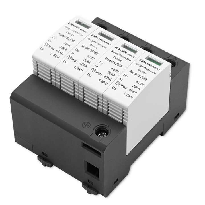 Qoltec Pararrayos protector contra sobretensiones de CA | 4P | 420V | T2 | C