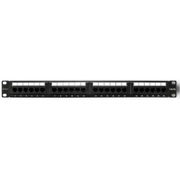 Qoltec Patch Panel RACK | 24 Ports | cat.5E UTP | Negro
