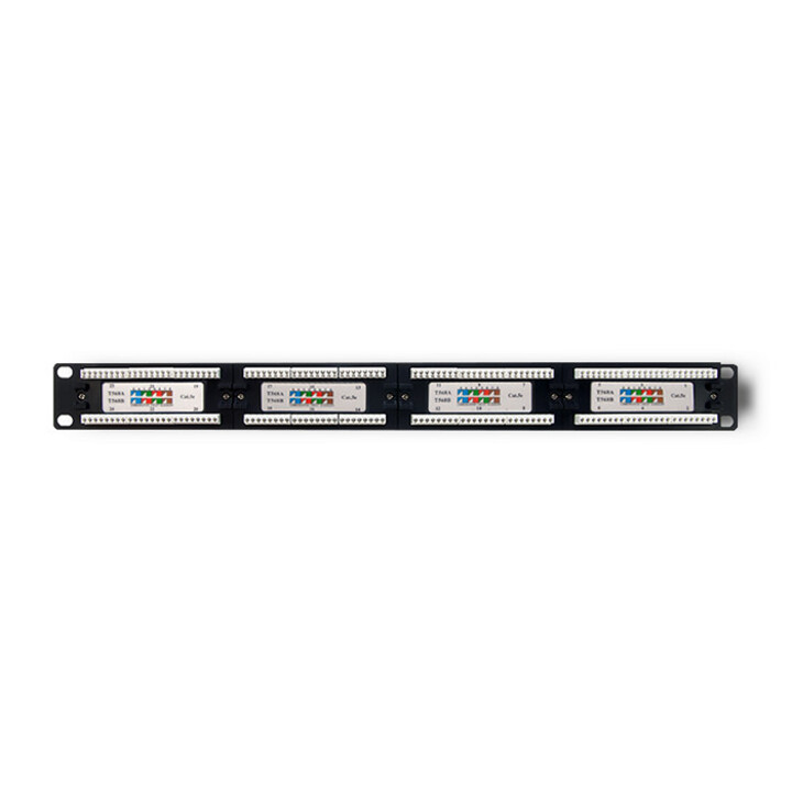 Qoltec Patch Panel RACK | 24 Ports | cat.5E UTP | Negro