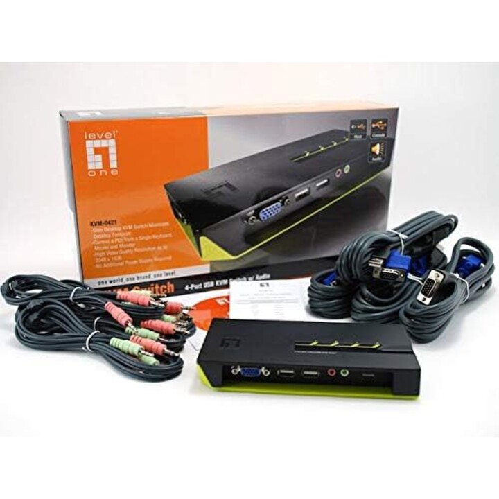 LevelOne KVM Switch 4 PC VGA+USB+Audio