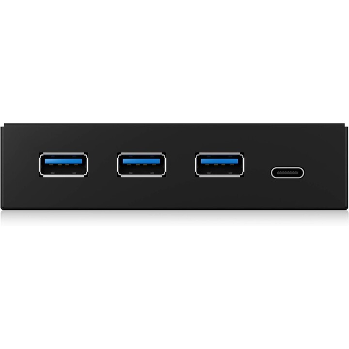 ICY-BOX Pannello frontale da 3,5" 4 porte USB 3.0, 3x Tipo-A, 1x Tipo-C nero Richiede (ulteriore) connettore USB 3 a 20 pin