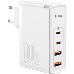 Baseus Ladegerät GaN2 Pro 100W 2xUSB-C+2xUSB Weiß