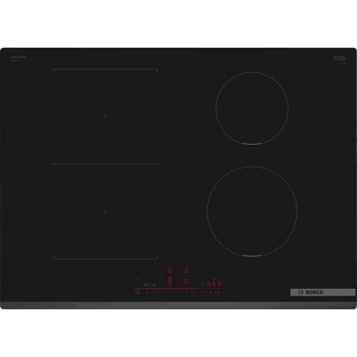 Bosch Series 6 Induction Hob PVS731HB1E intégrée 70 cm 4 zones noires