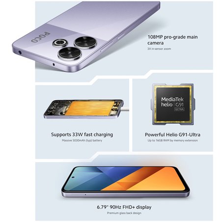 Xiaomi Poco M6 4G 8GB 256GB Dual Sim Silver