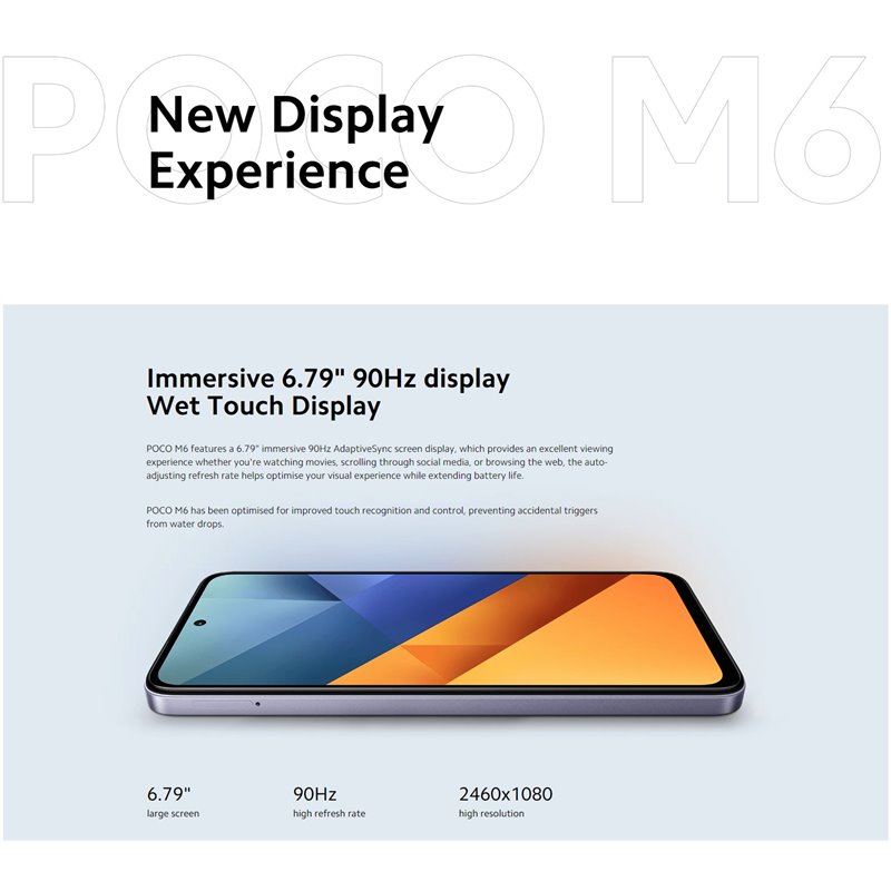 Xiaomi Poco M6 4G 8GB 256GB Dual Sim Silver