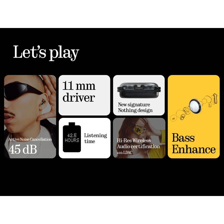 Nothing Ear (a) Jaune - Ecouteurs Bluetooth