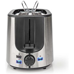 Nedis toaster | 2 slots | brownin levels 7 | defrost function | shelf buns