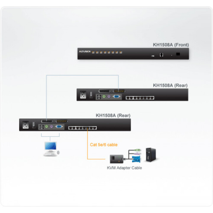 Interruttore KVM per montaggio su rack Aten Kh1508a nero