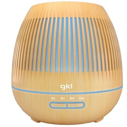 GKL Nature Essence ESN-400M, umidificatore da 400 ml con diffusore di oli essenziali e design funzionale in legno naturale, marr