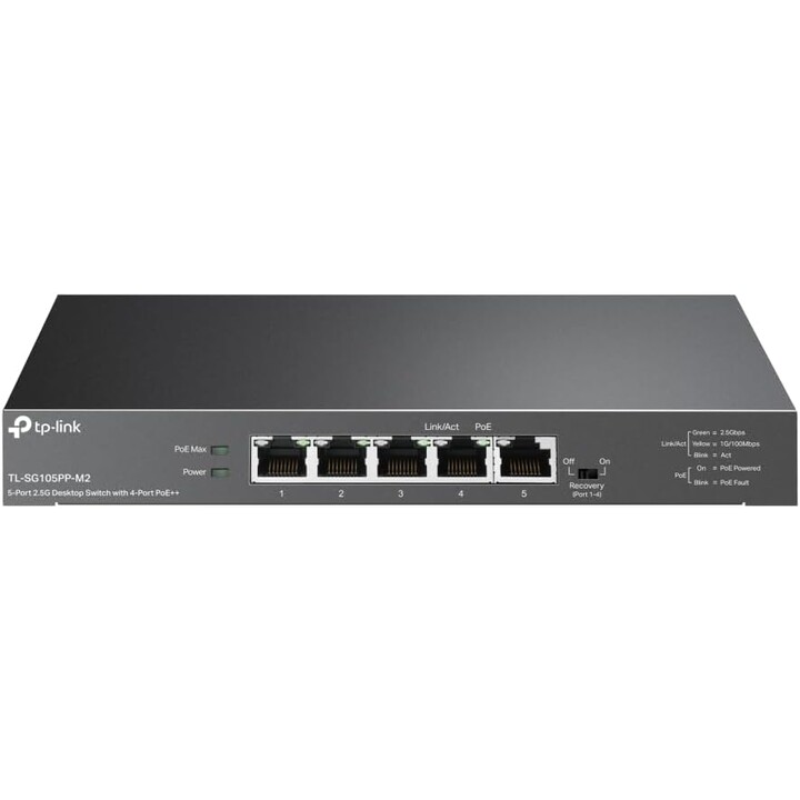 TP-Link TL-SG105PP-M2 switch de rede Não-gerido Gigabit Ethernet (10/100/1000) Power over Ethernet (PoE) Preto
