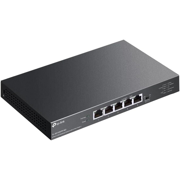 TP-Link TL-SG105PP-M2 switch di rete Non gestito Gigabit Ethernet (10/100/1000) Supporto Power over Ethernet (PoE) Nero