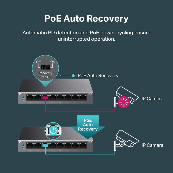 Dswitch Gigabit 8 ports Poe+ 8 ports