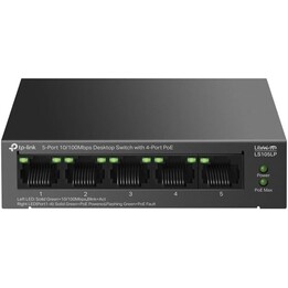 TP-Link LiteWave LS105P Non-géré Fast Ethernet (10/100) Connexion Ethernet, supportant l'alimentation via ce port (PoE) Noir