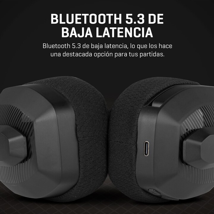 Cuffie da gioco wireless con microfono Krom Kanji/ Bluetooth/ USB 2.0/ Nero