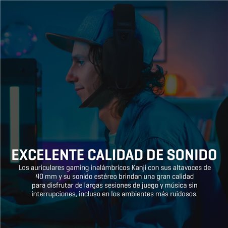 Wireless Gaming Headphones with Microphone Krom Kanji/ Bluetooth/ USB 2.0/ Black