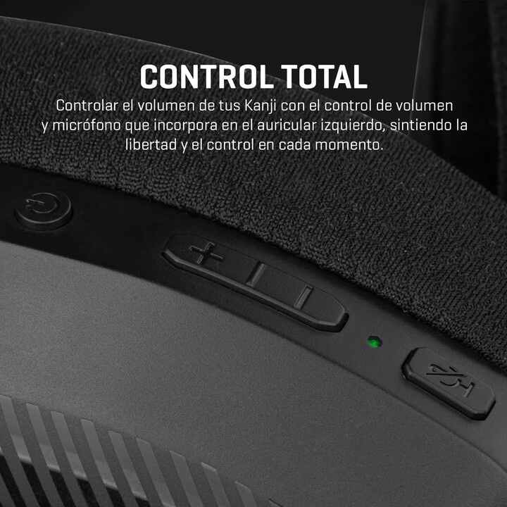 Kabellose Gaming-Kopfhörer mit Mikrofon Krom Kanji/ Bluetooth/ USB 2.0/ Schwarz