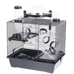INTER-ZOO Rocky Terrace, Gabbia per criceti e piccoli roditori, 32,7 x 30 x 42,5 cm, nero
