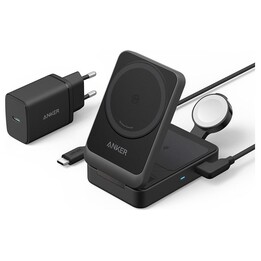 Caricabatterie magnetico Anker MagGo 15W 3in1, nero