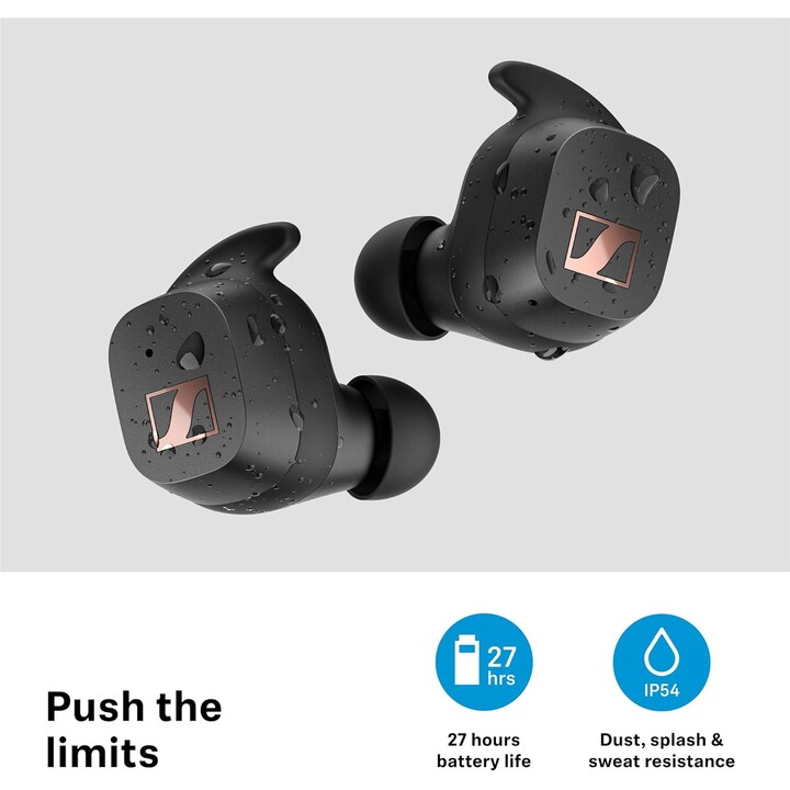 Sennheiser SPORT True Wireless Táctil IP54 7 mm Negro - Auriculares inalámbricos