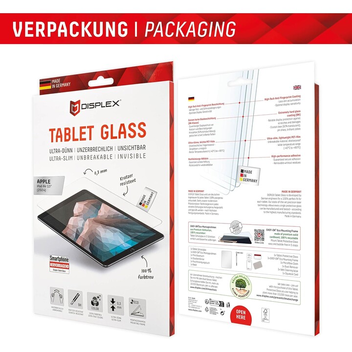 Verre pour tablette DISPLEX (9H) pour Apple iPad Air 13" (2024)