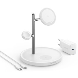 Stazione magnetica MagGo 15W 3 in 1 bianca