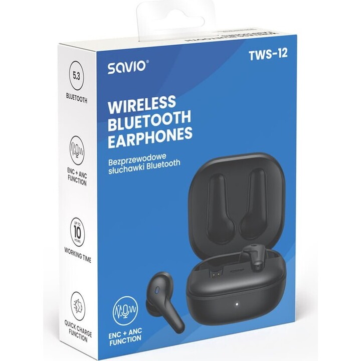 Cuffie wireless BLUETOOTH 5.3 TWS-12 SAVIO