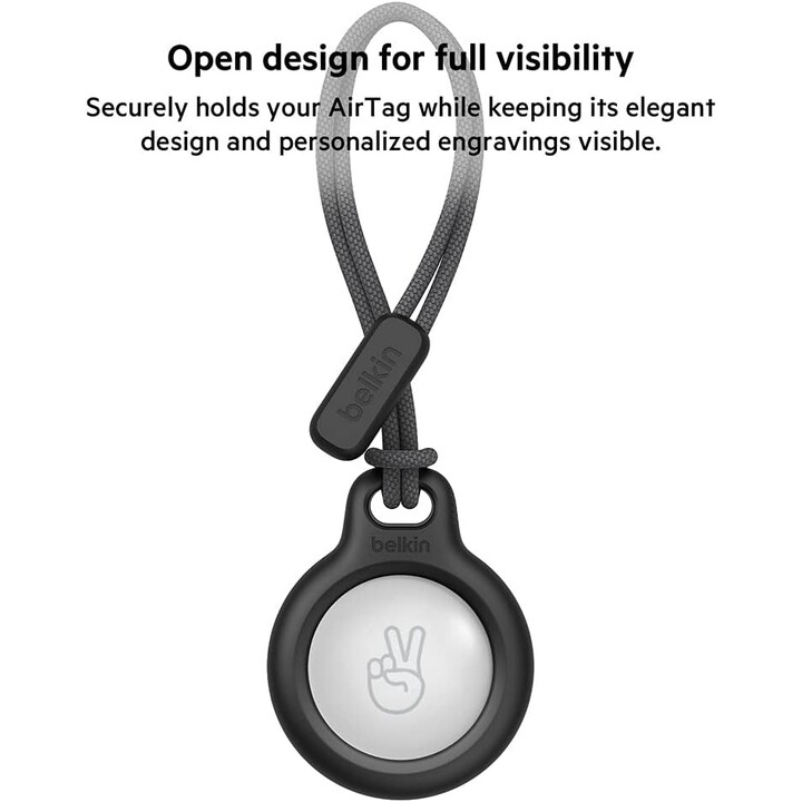 Belkin AirTag Estojo com laço Capa protetora de suporte seguro para AirTag Preto