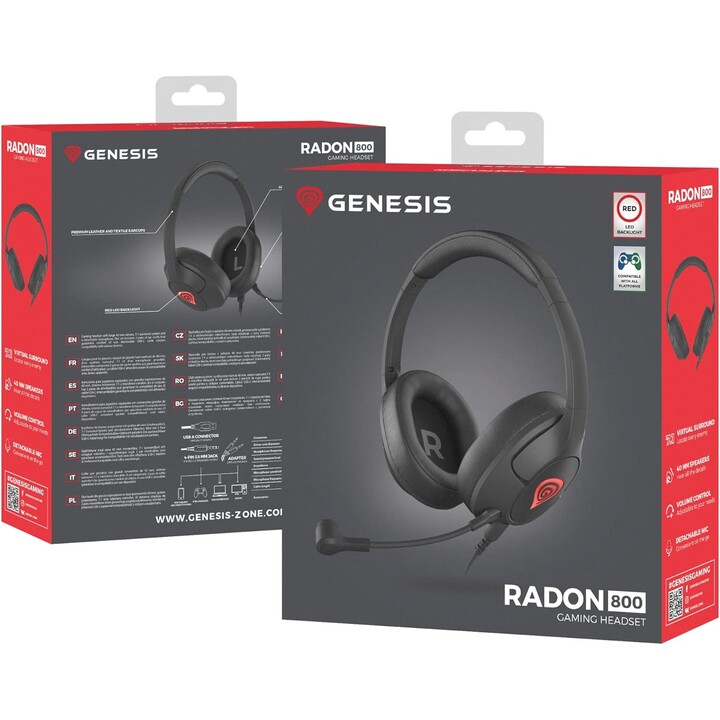 Genesi | Cuffie da gioco | Radon800| Cablato | Sull orecchio