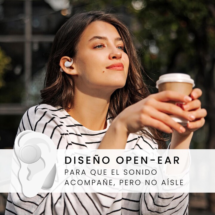 Auriculares Deportivos Bluetooth SPC Ether 2 Sense con estuche de carga/ Autonomía 8h/ Blancos