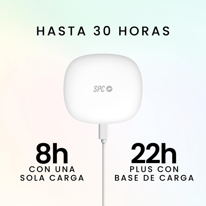 Auriculares Deportivos Bluetooth SPC Ether 2 Sense con estuche de carga/ Autonomía 8h/ Blancos