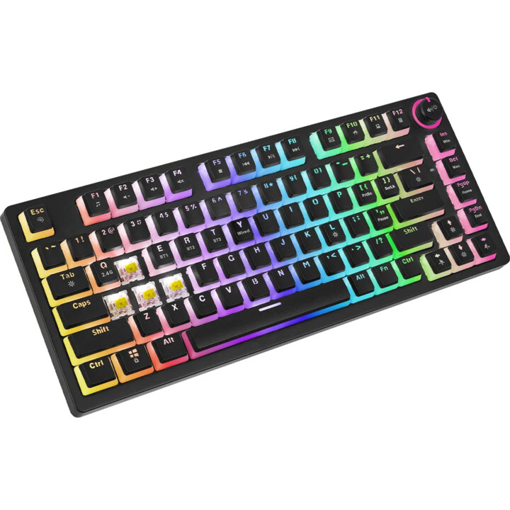 SAVIO PHENIX Wireless Mechanical Keyboard, Gateron Yellow Pro, Pudding