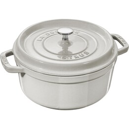 Staub Runder Topf aus Gusseisen - 3,8 ltr, weißer Trüffel