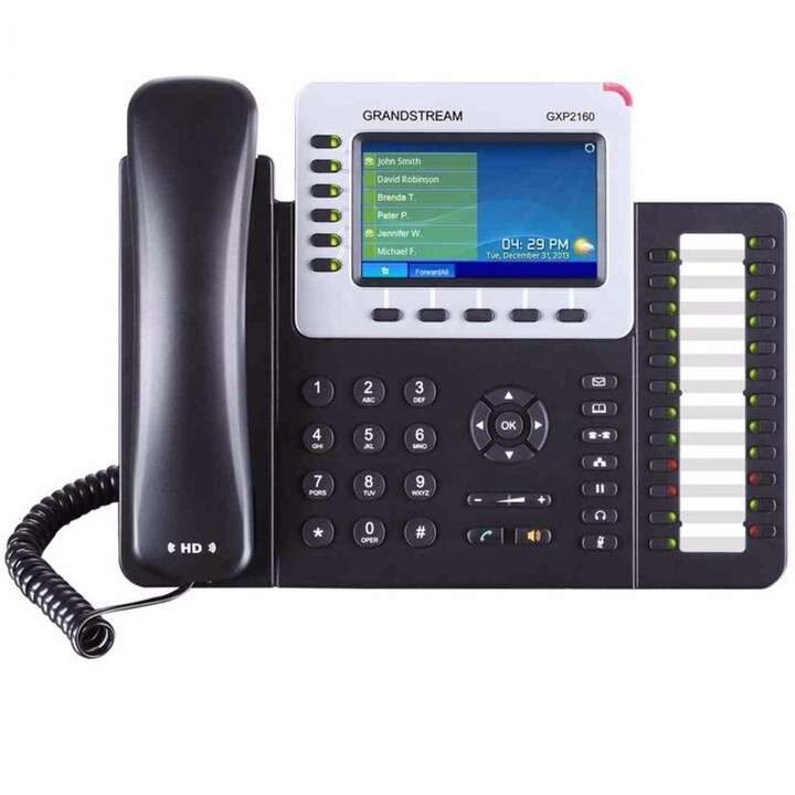 Grandstream Networks GXP-2160 téléphone fixe Noir Combiné filaire TFT 6 lignes