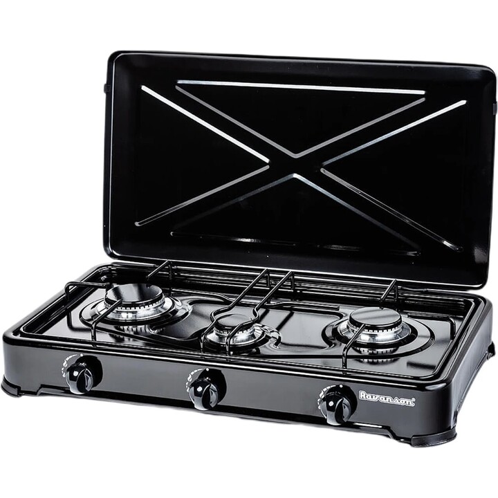 Fogão a gás Ravanson K-03TB 3 bocas preto
